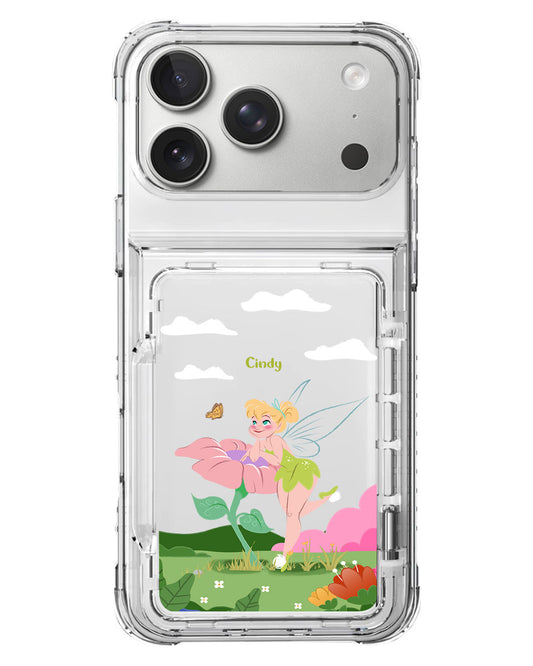 iPhone Crystal Wallet Standing Case - Tink Flower