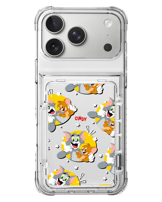 iPhone Crystal Wallet Standing Case - Tom And Jerry