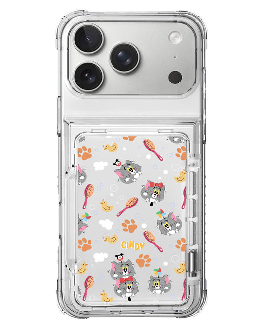 iPhone Crystal Wallet Standing Case - Tom The Cat