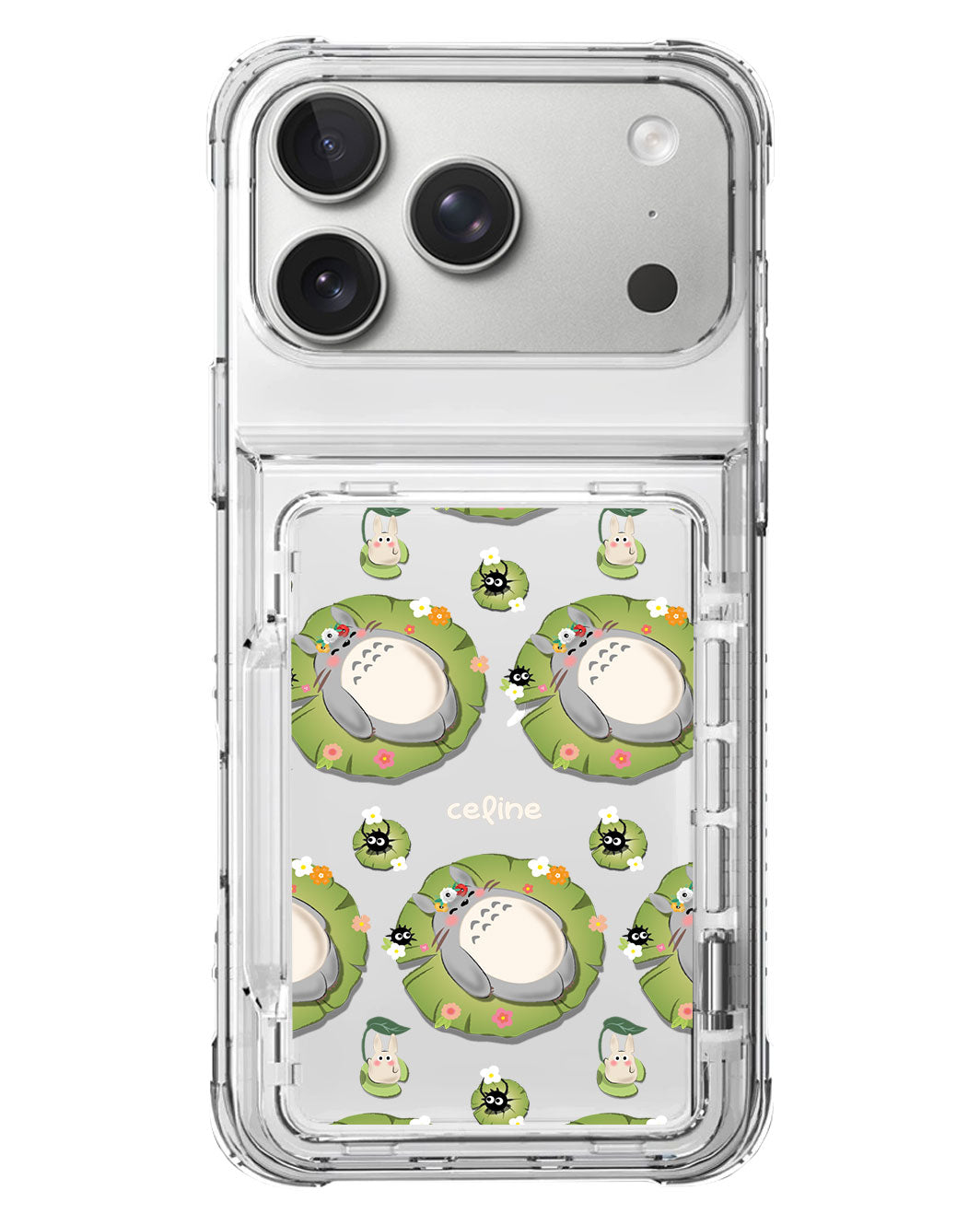iPhone Crystal Wallet Standing Case - Totoro Pattern