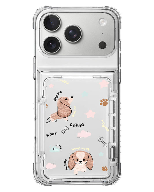 iPhone Crystal Wallet Standing Case - Woof Woof