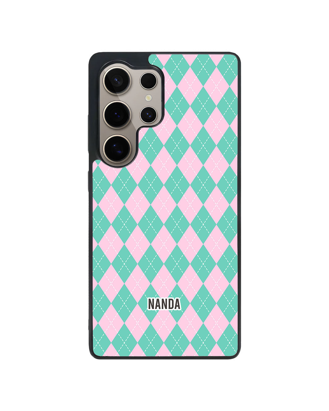 Android Premium Glam Case - Cotton Candy Argyle