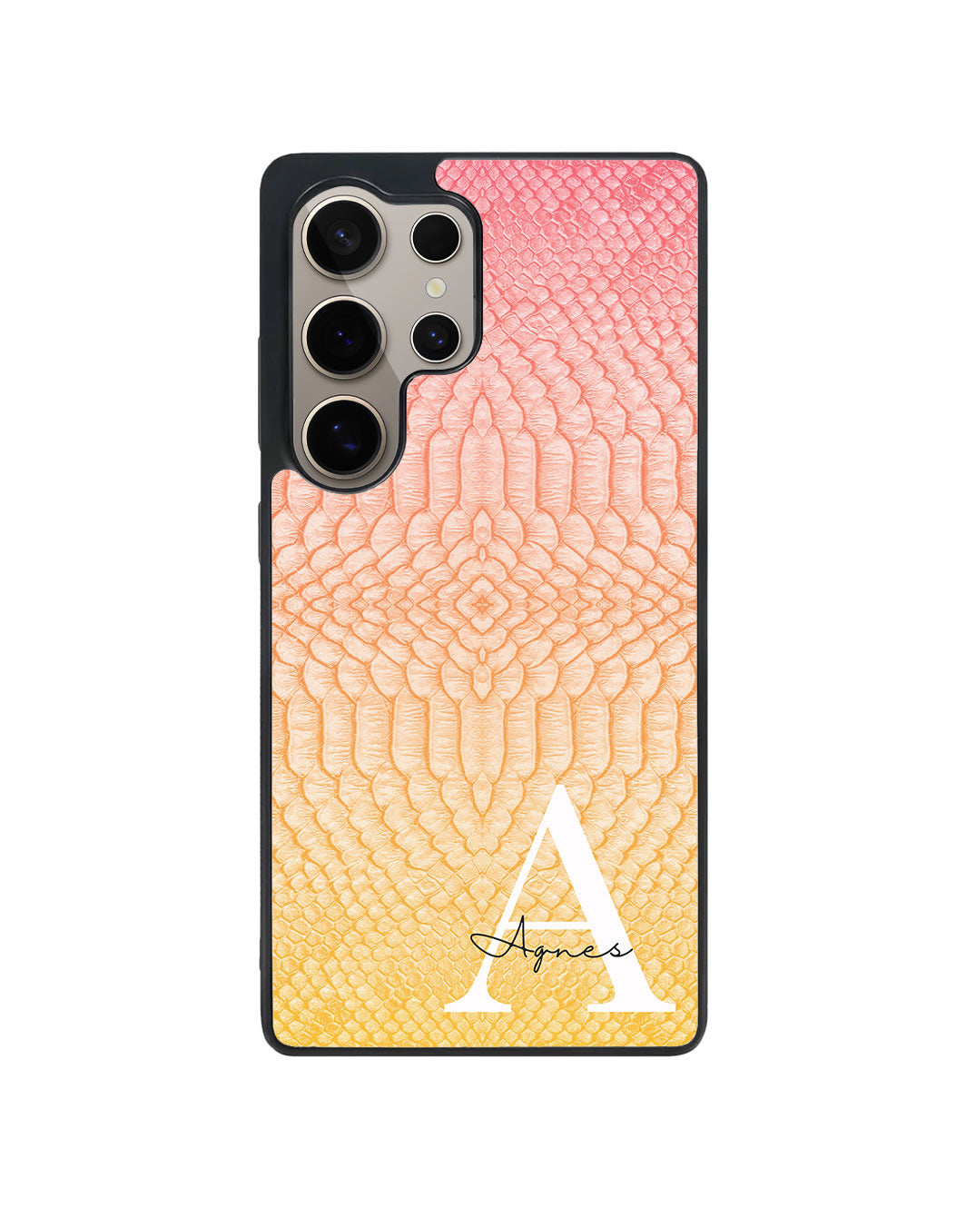 Android Premium Glam Case - Peach Yellow Serpentine