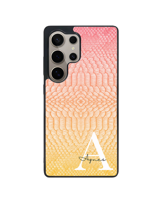Android Premium Glam Case - Peach Yellow Serpentine