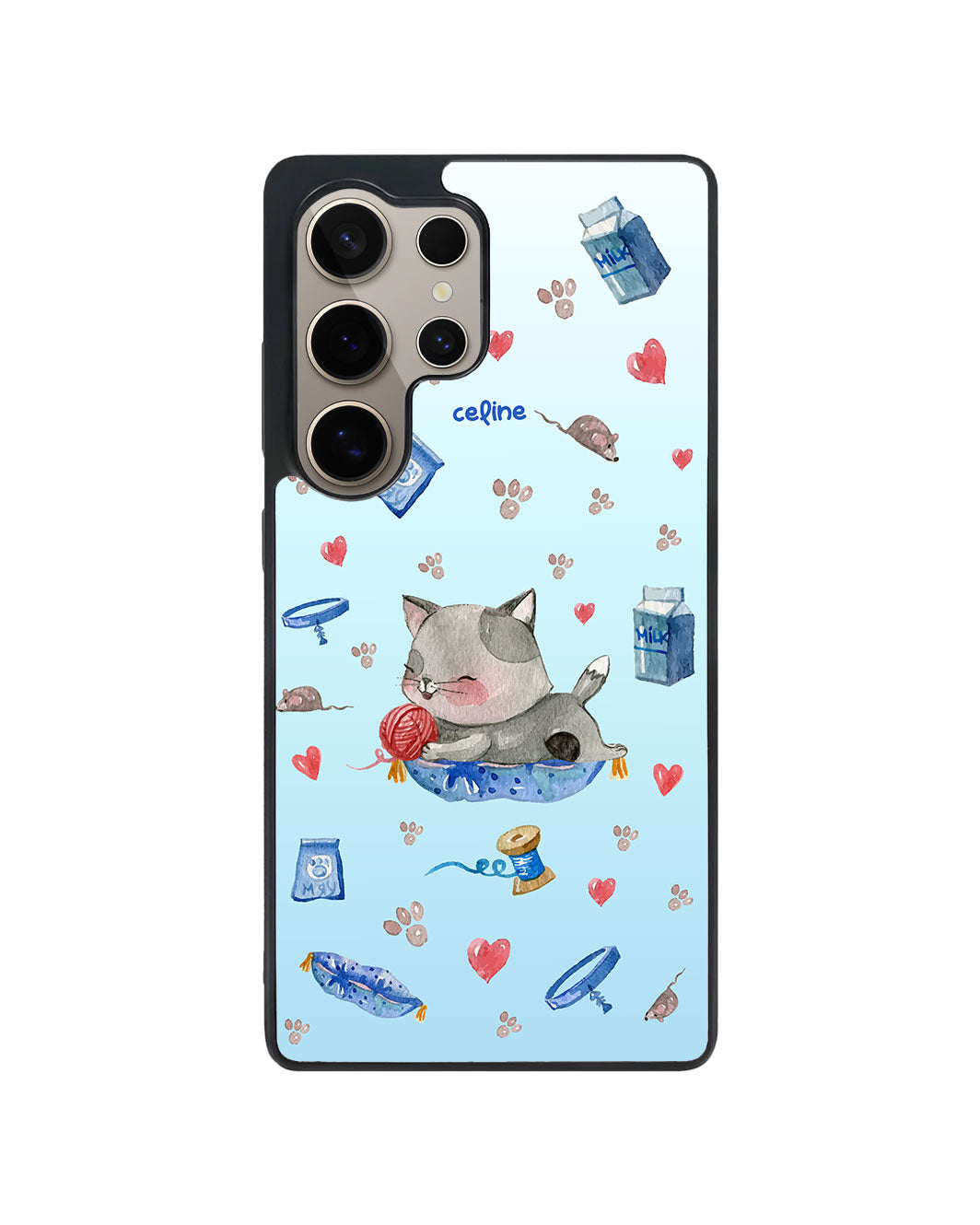 Android Premium Glam Case - Blue Cat