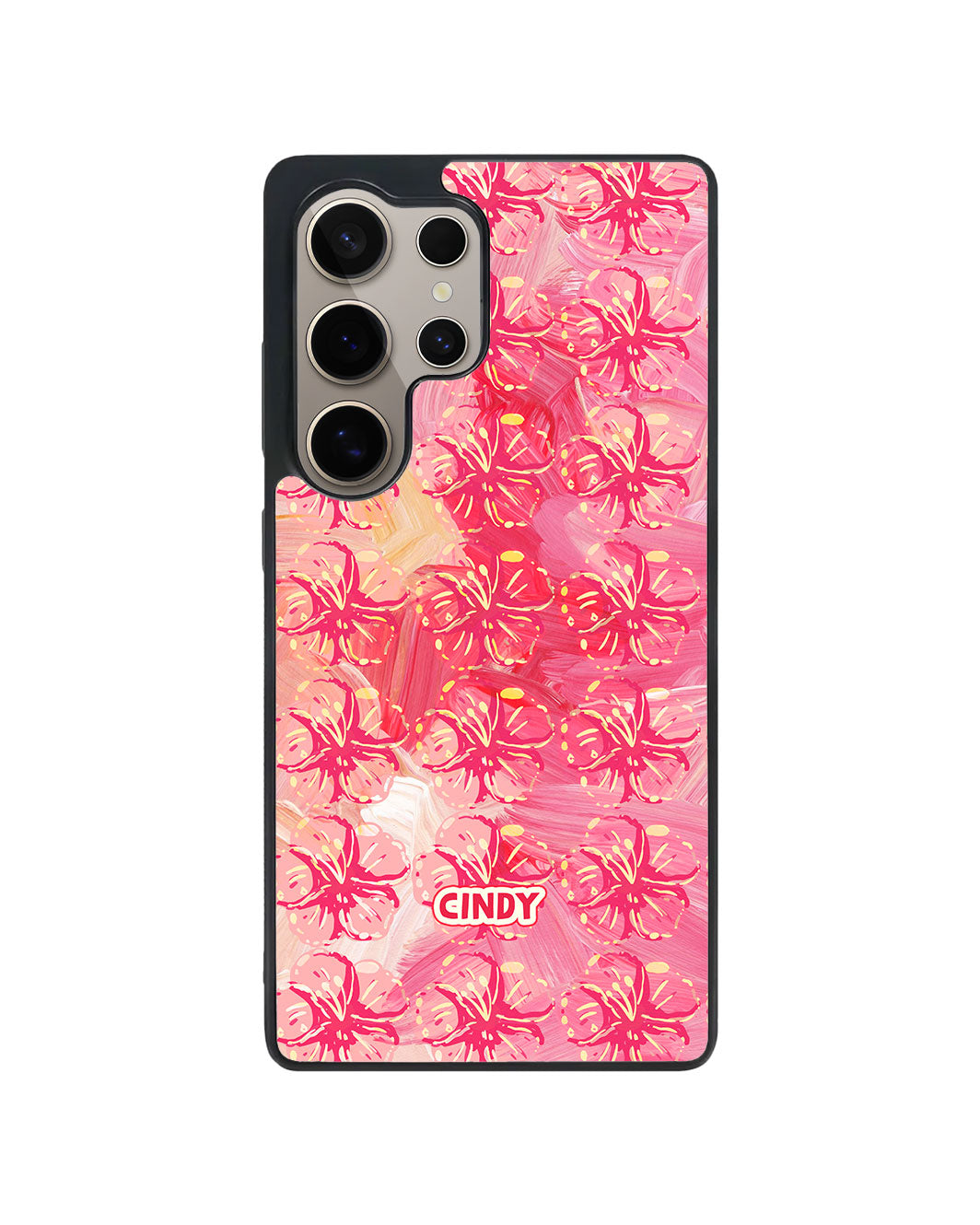 Android Premium Glam Case - Pink Hibiscus
