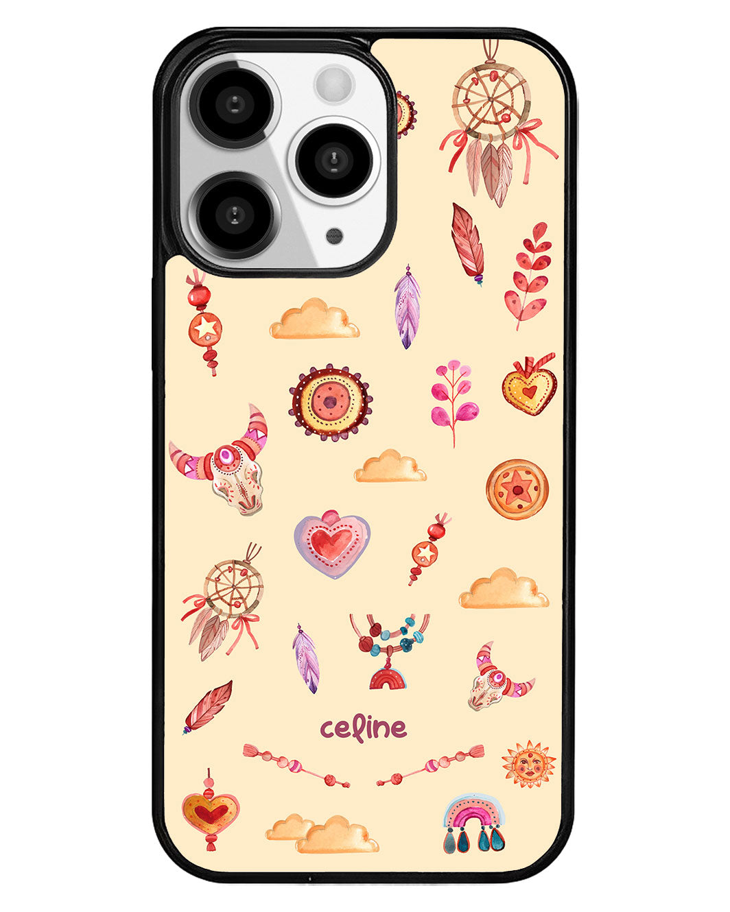 iPhone Premium Glam Case - Boho Red