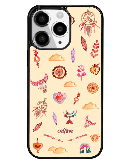 iPhone Premium Glam Case - Boho Red