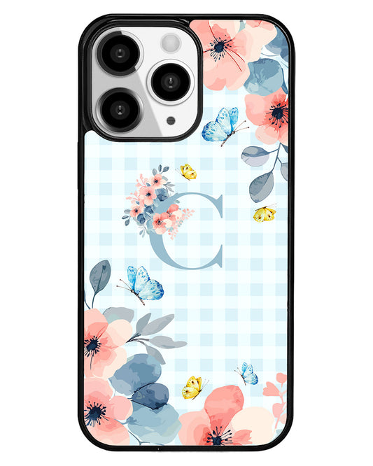 iPhone Premium Glam Case - Flower Blue