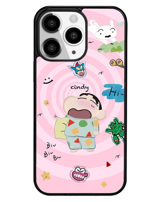 iPhone Premium Glam Case - Sleepy Shinchan
