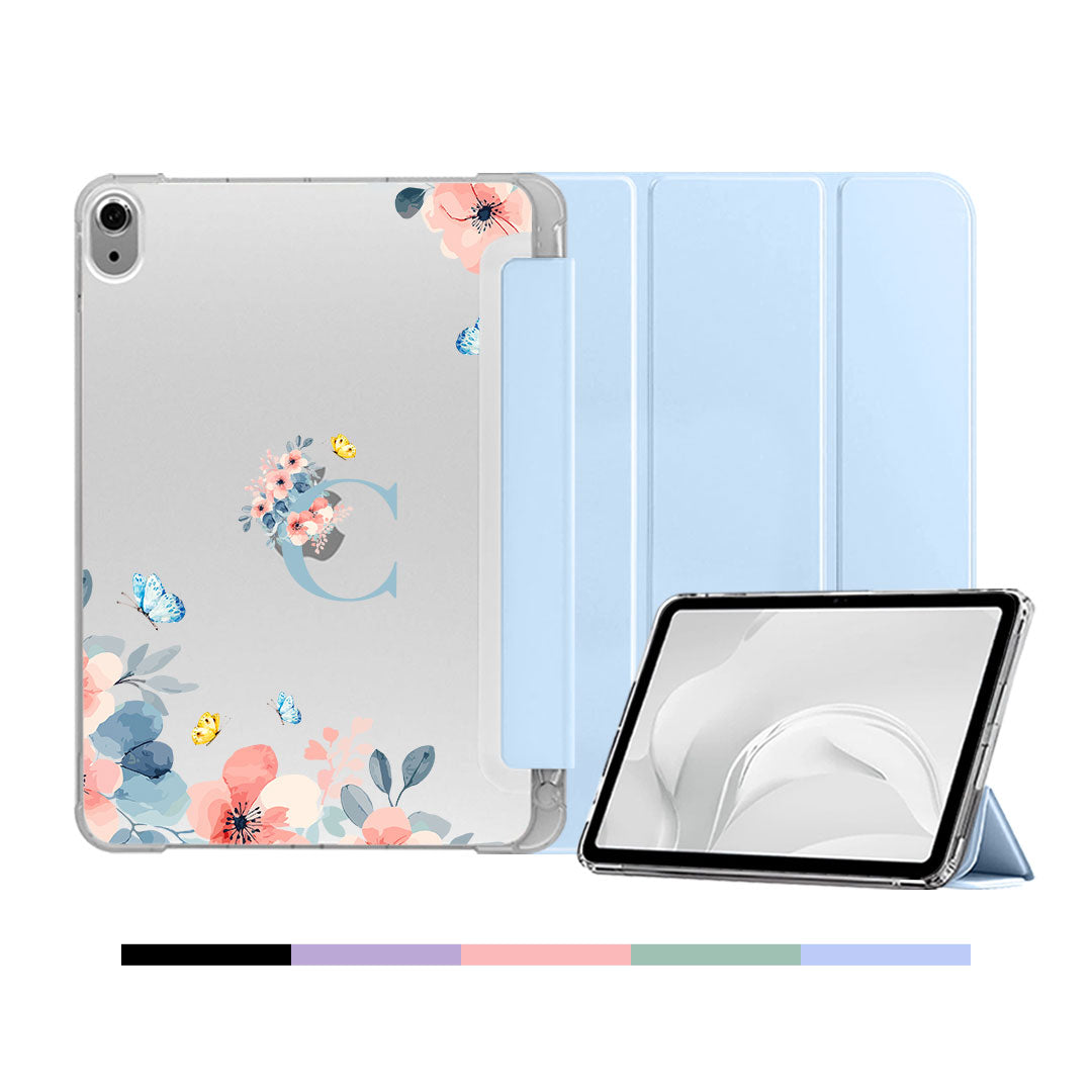 iPad & Android Tab Softcase Flipcover - Flower Blue