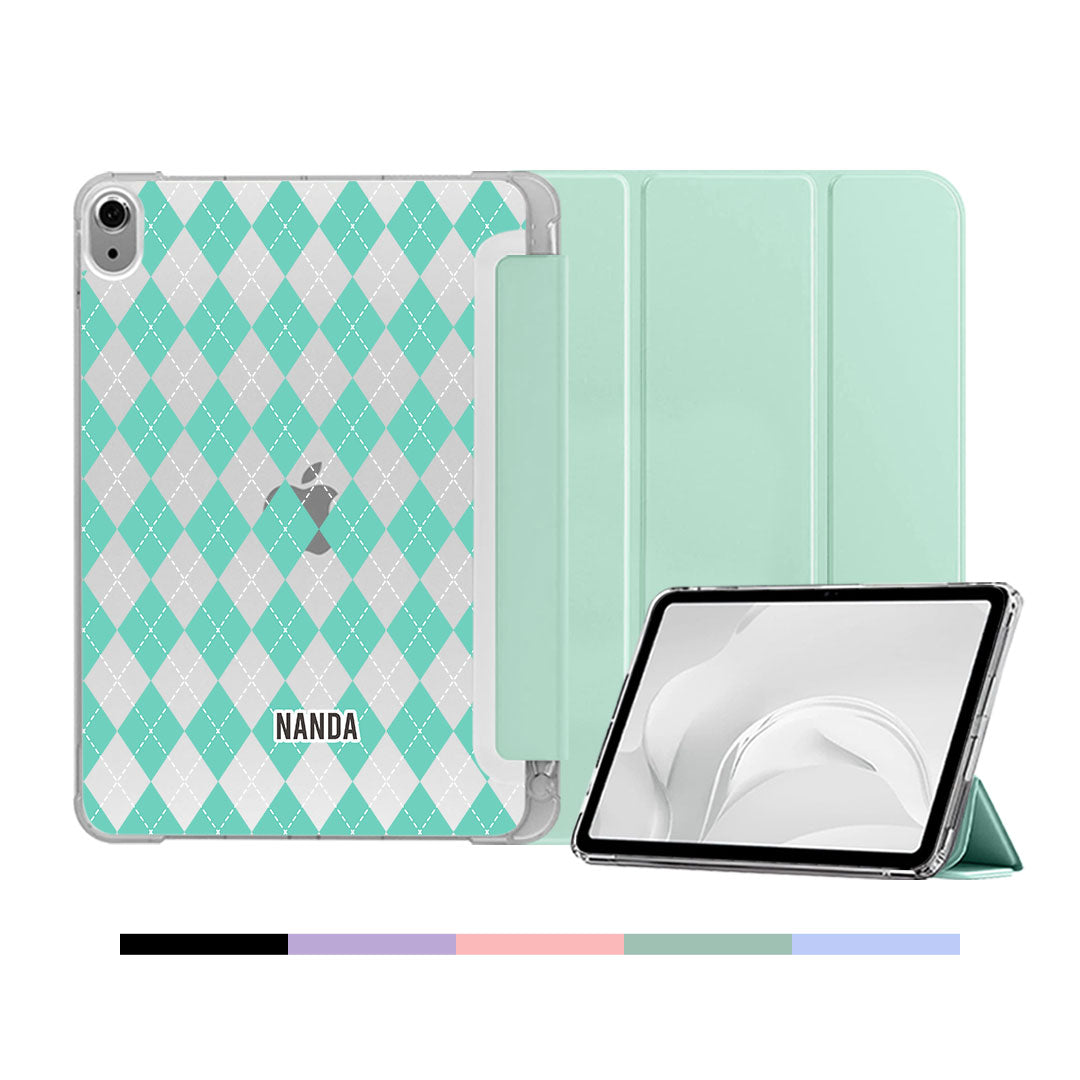 iPad & Android Tab Softcase Flipcover - Cotton Candy Argyle