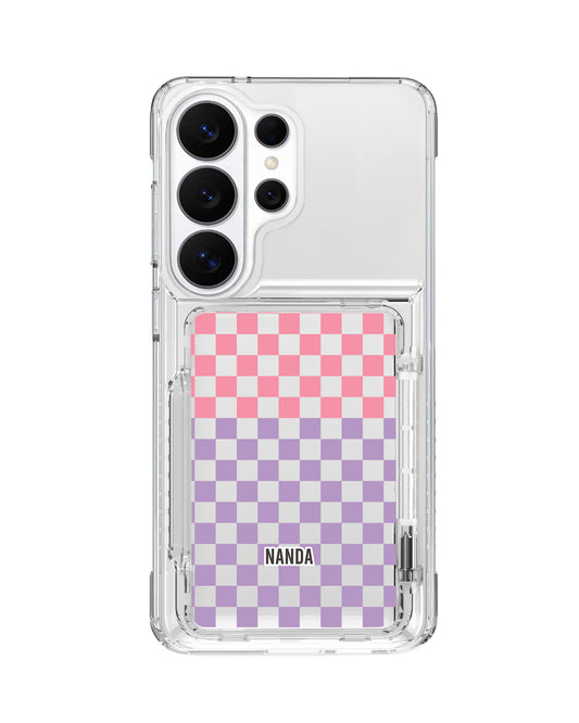 Android Crystal Wallet Standing Case - Candy Checkmate