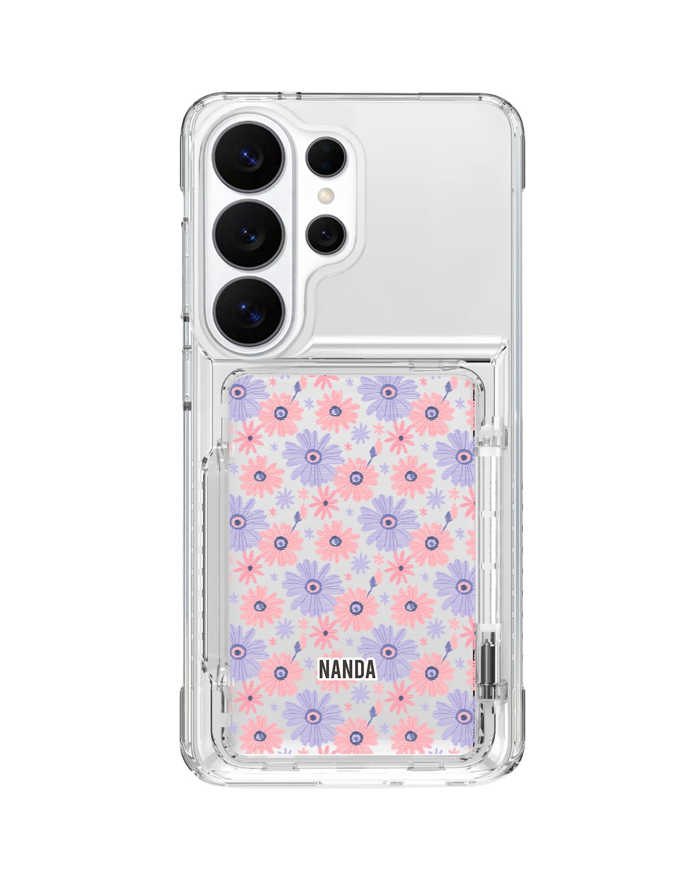 Android Crystal Wallet Standing Case - Lilac Meadow