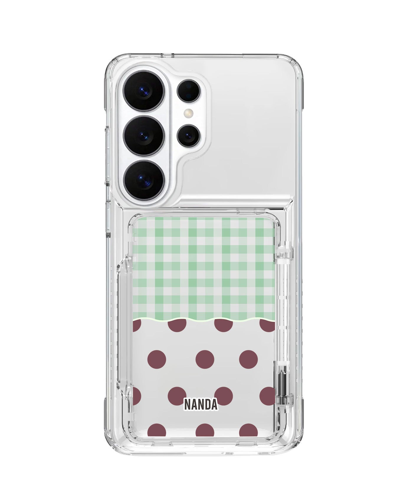 Android Crystal Wallet Standing Case - Mint Picnic Day
