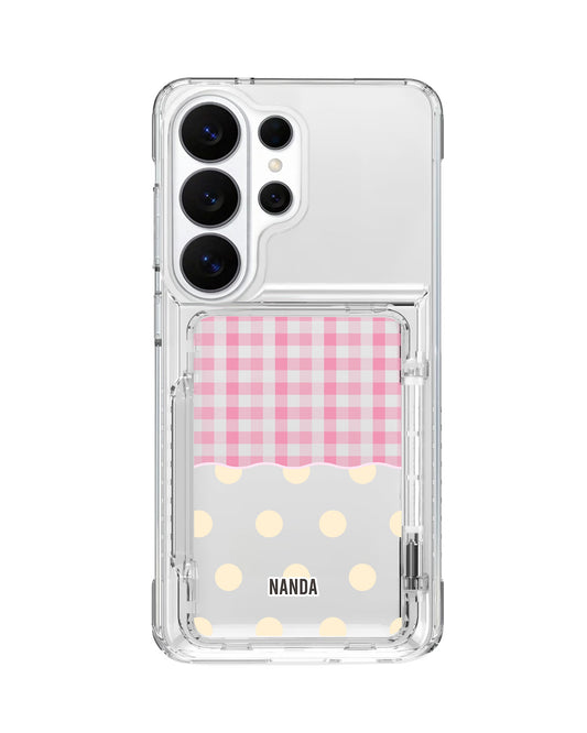Android Crystal Wallet Standing Case - Pink Picnic Day