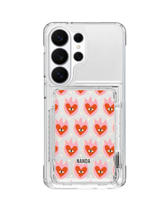 Android Crystal Wallet Standing Case - Red Sparks