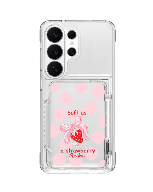 Android Crystal Wallet Standing Case - Strawberry Softie