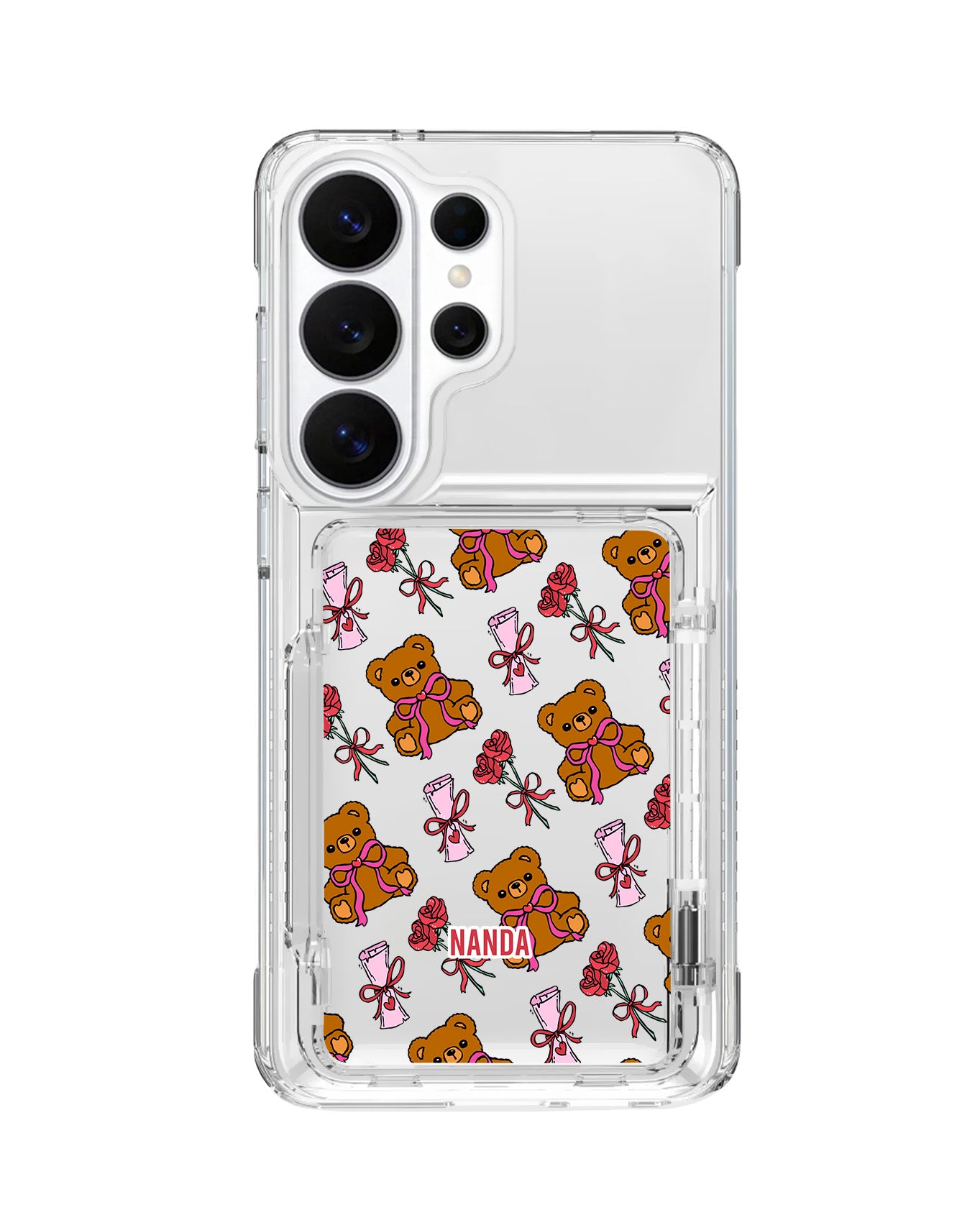 Android Crystal Wallet Standing Case - Sweet Teddy