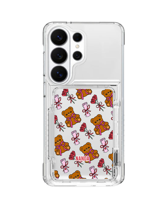 Android Crystal Wallet Standing Case - Sweet Teddy