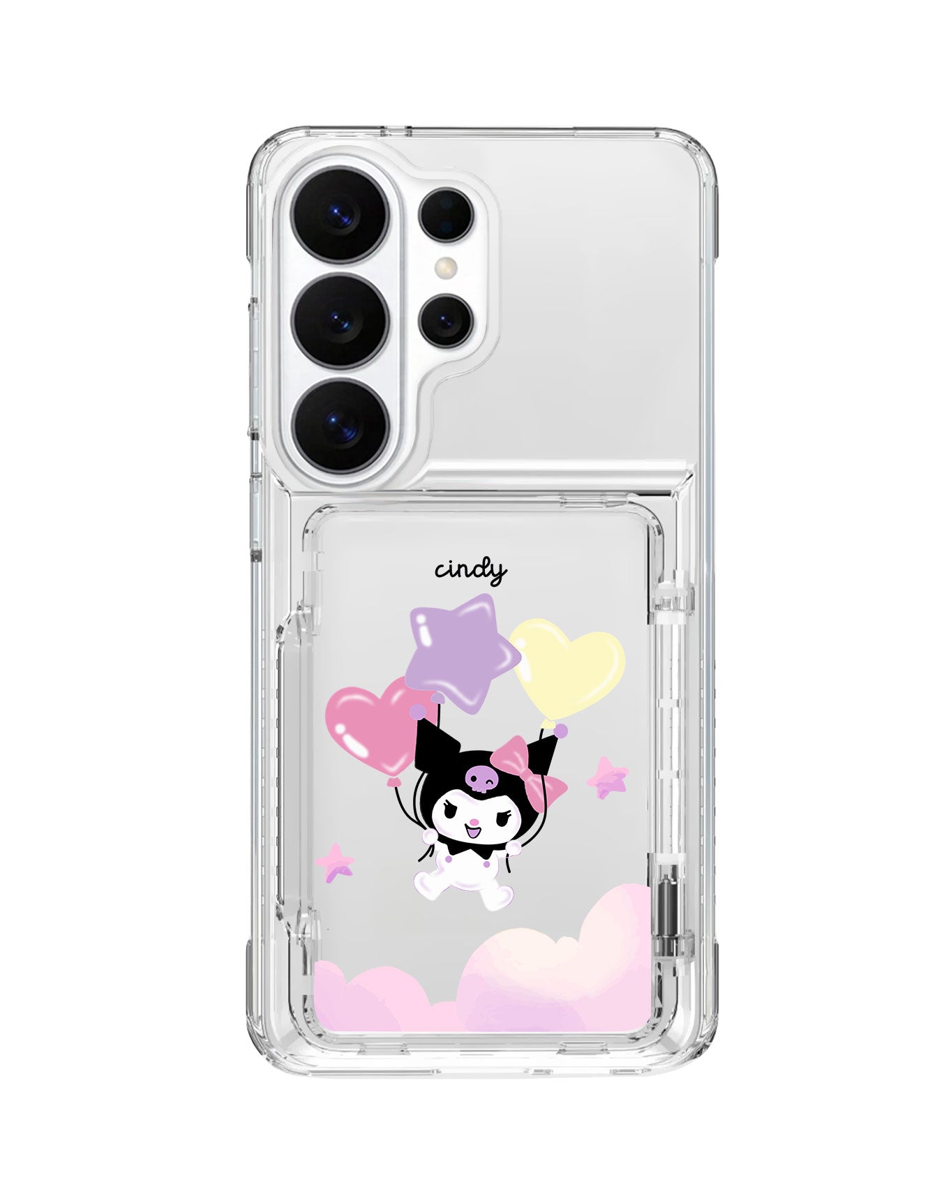 Android Crystal Wallet Standing Case - Balloon Kuromi