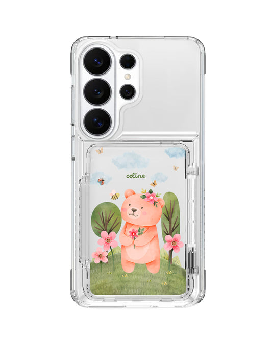 Android Crystal Wallet Standing Case - Bear In Spring