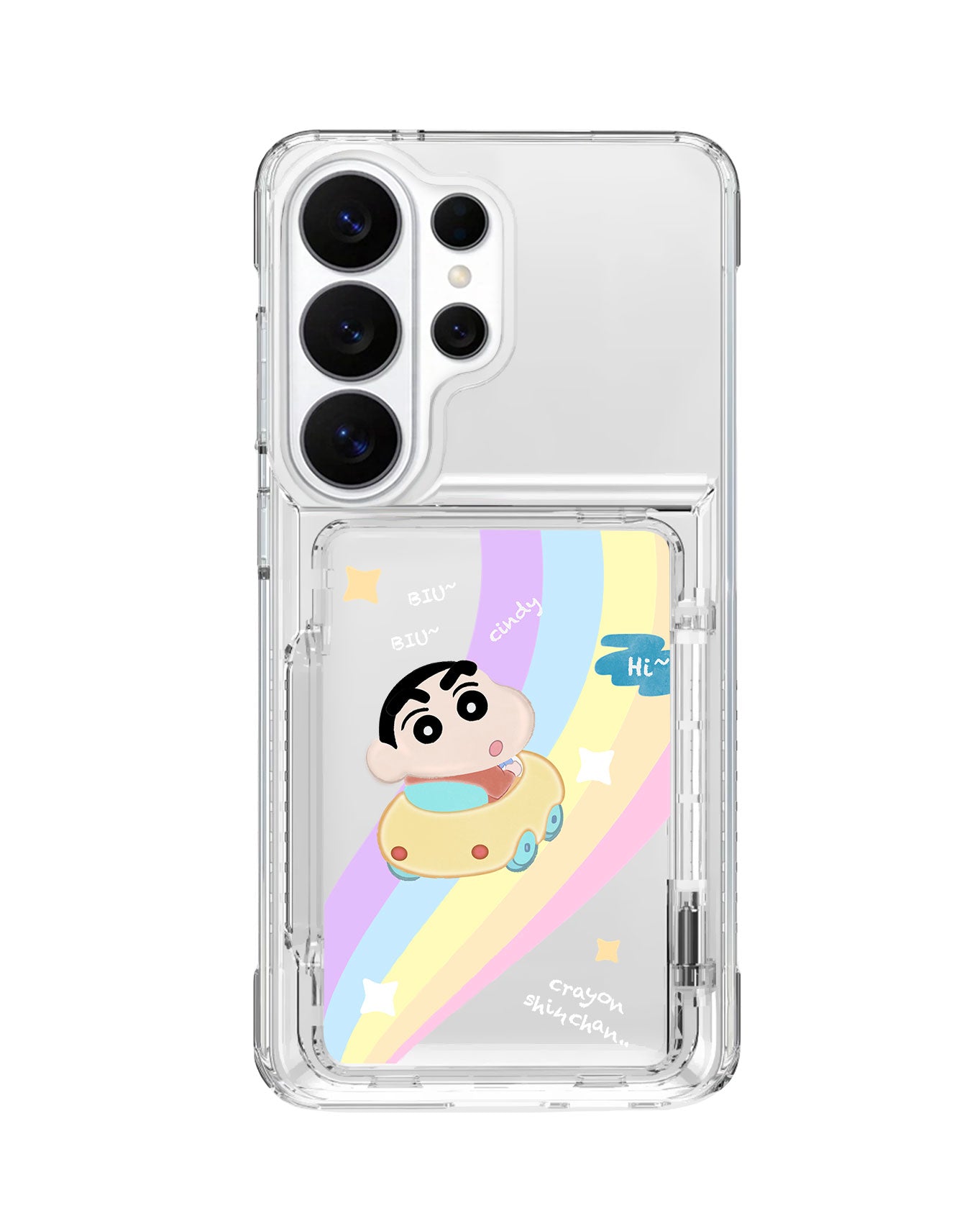 Android Crystal Wallet Standing Case - Biu Biu Shinchan