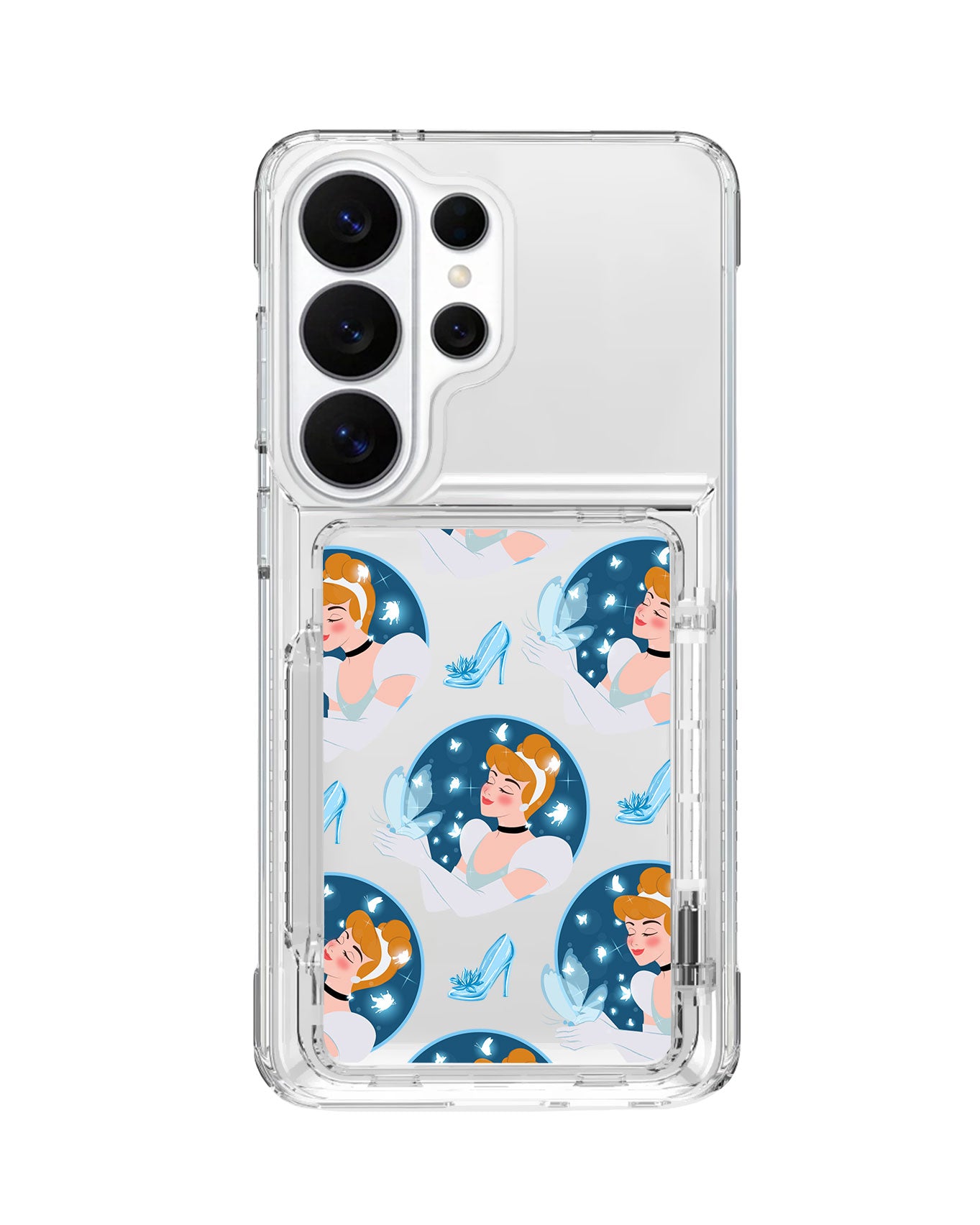 Android Crystal Wallet Standing Case - Cinderella Pattern