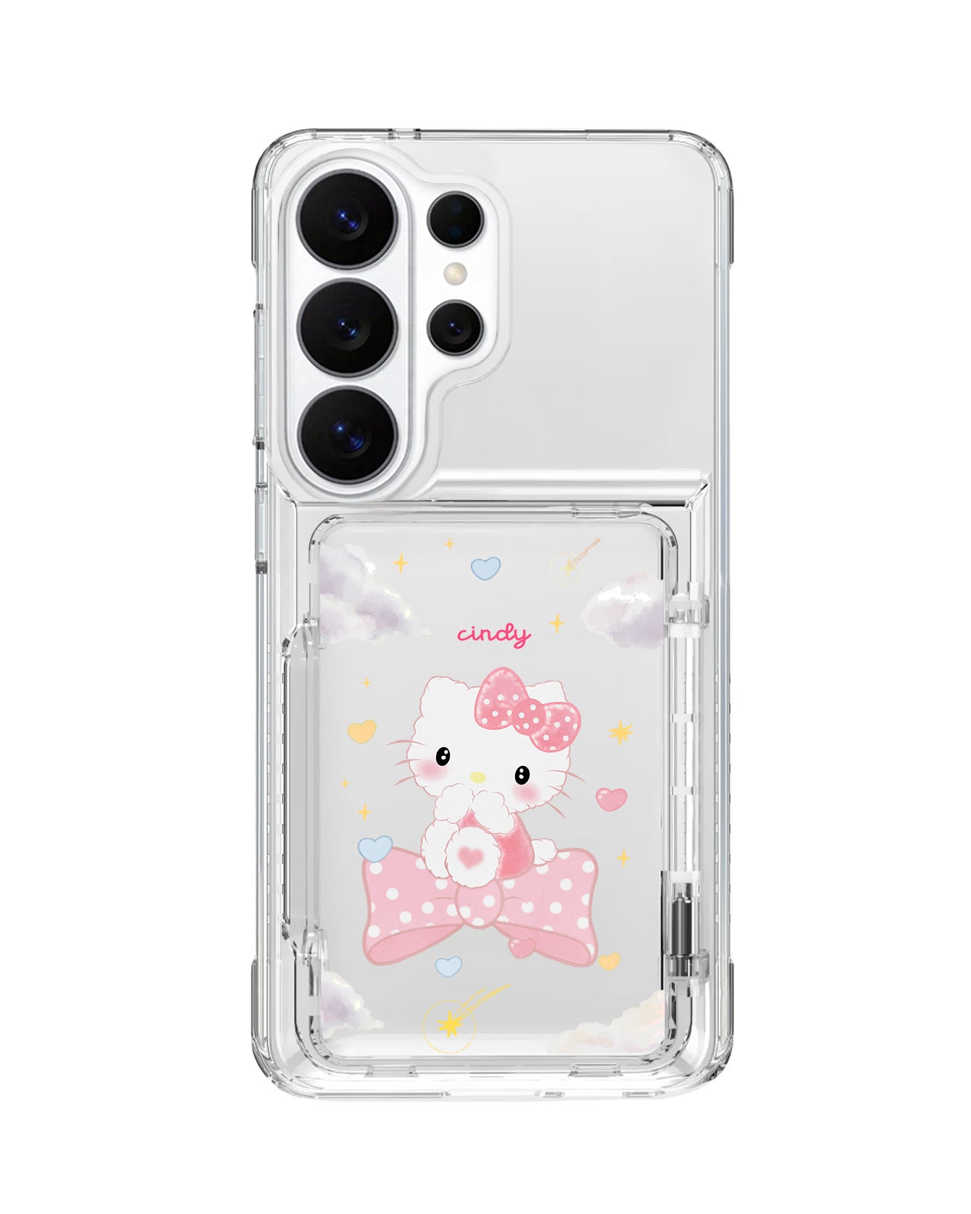 Android Crystal Wallet Standing Case - Cute Kitty