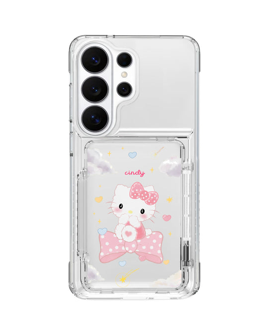 Android Crystal Wallet Standing Case - Cute Kitty