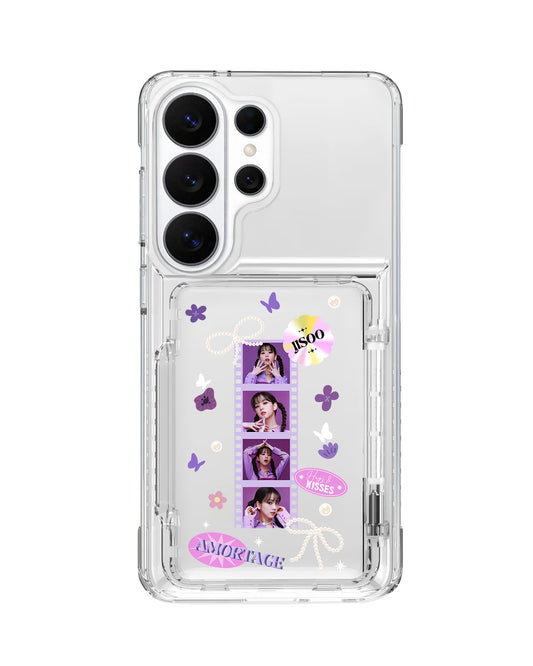 Android Crystal Wallet Standing Case - Face Grid Jisoo