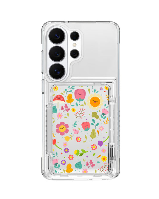 Android Crystal Wallet Standing Case - Fun Floral