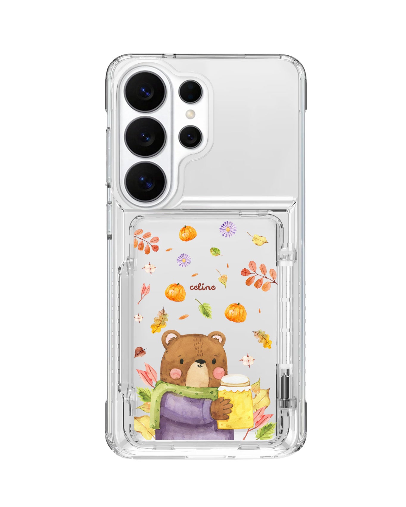 Android Crystal Wallet Standing Case - Honey In Autimn