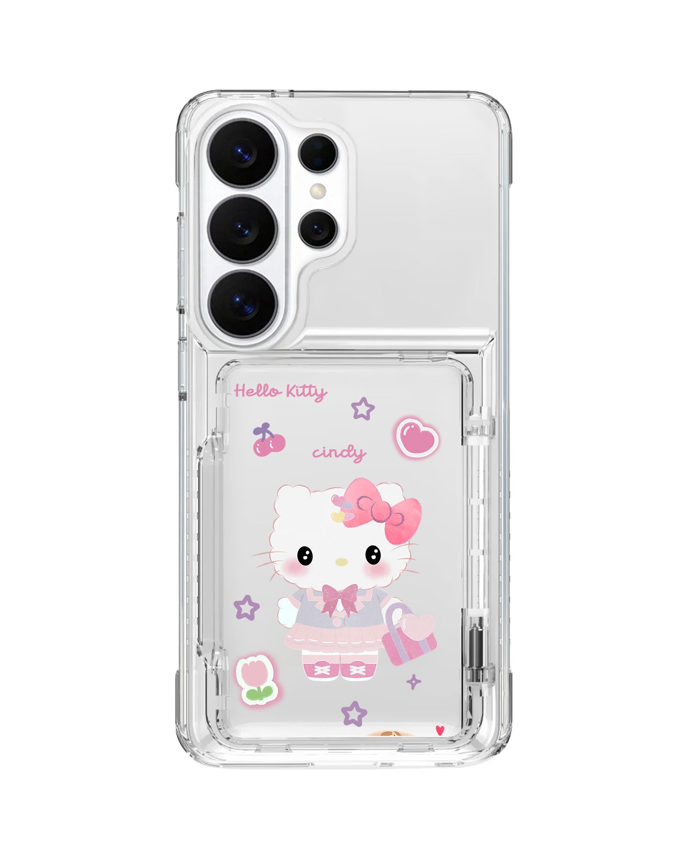 Android Crystal Wallet Standing Case - Kitty Fashion