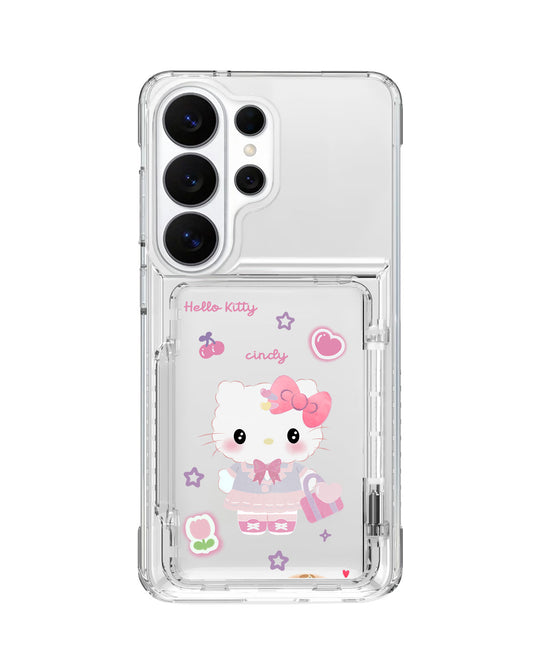 Android Crystal Wallet Standing Case - Kitty Fashion