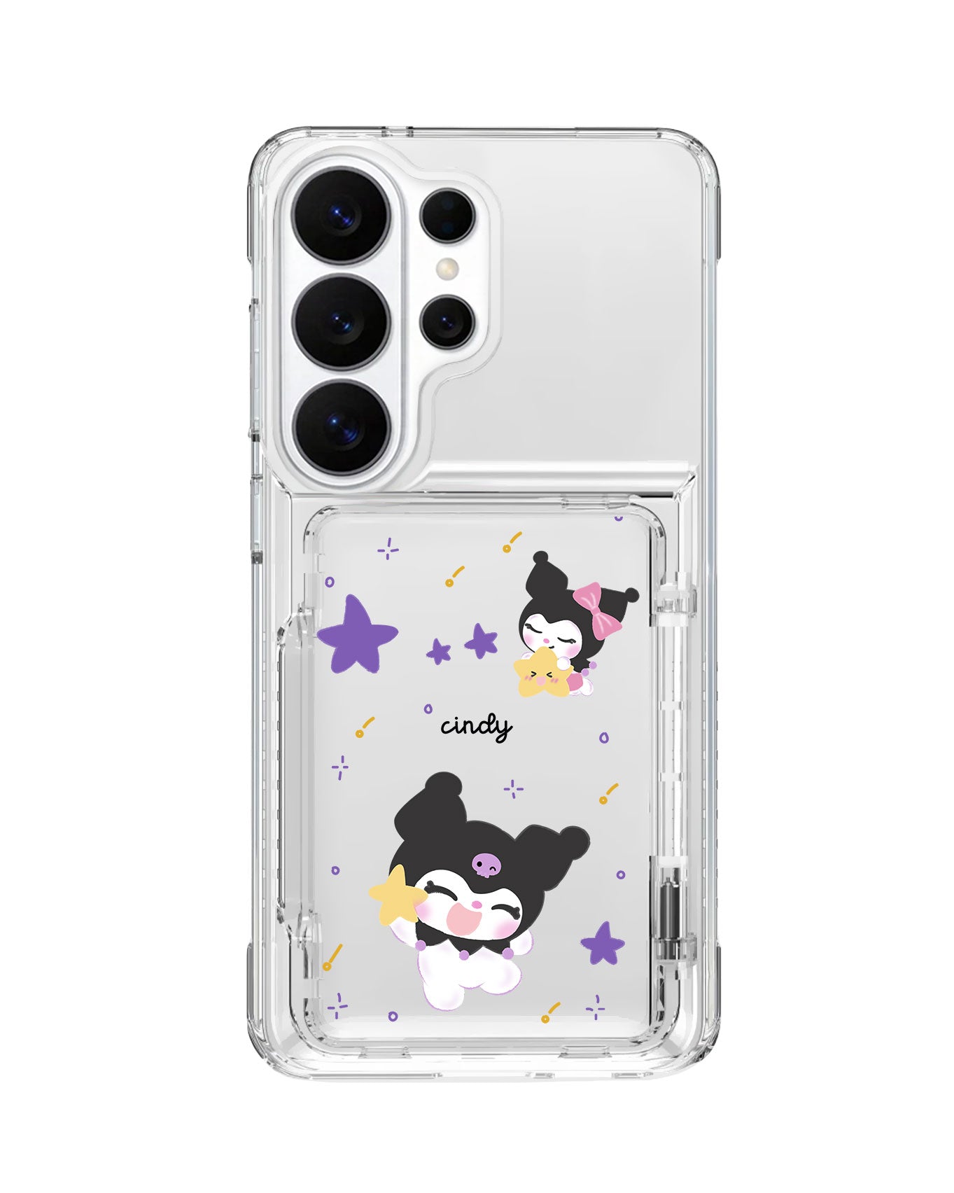 Android Crystal Wallet Standing Case - Kuromi Star