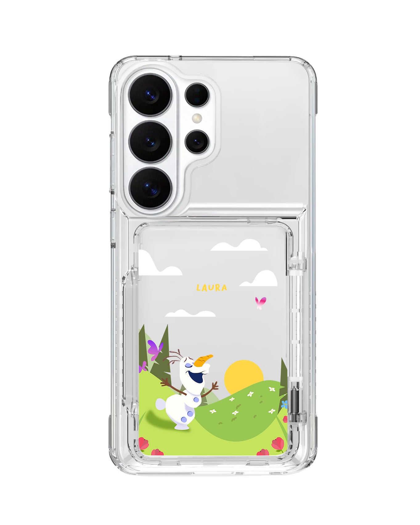Android Crystal Wallet Standing Case - Olaf Love Spring