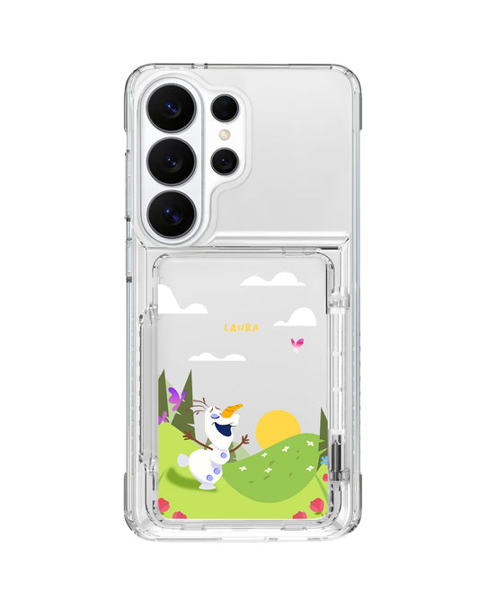 Android Crystal Wallet Standing Case - Olaf Love Spring