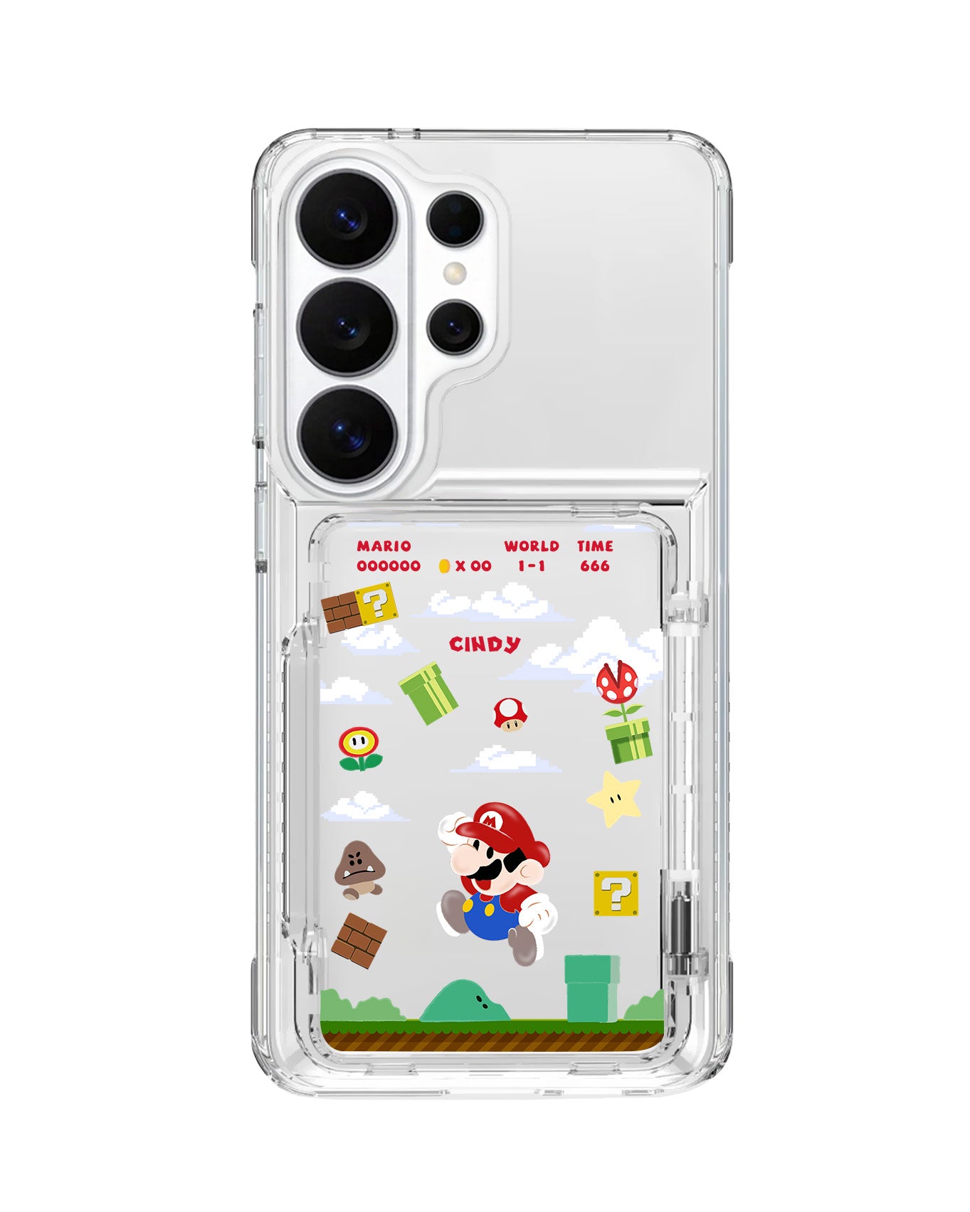 Android Crystal Wallet Standing Case - Play Mario