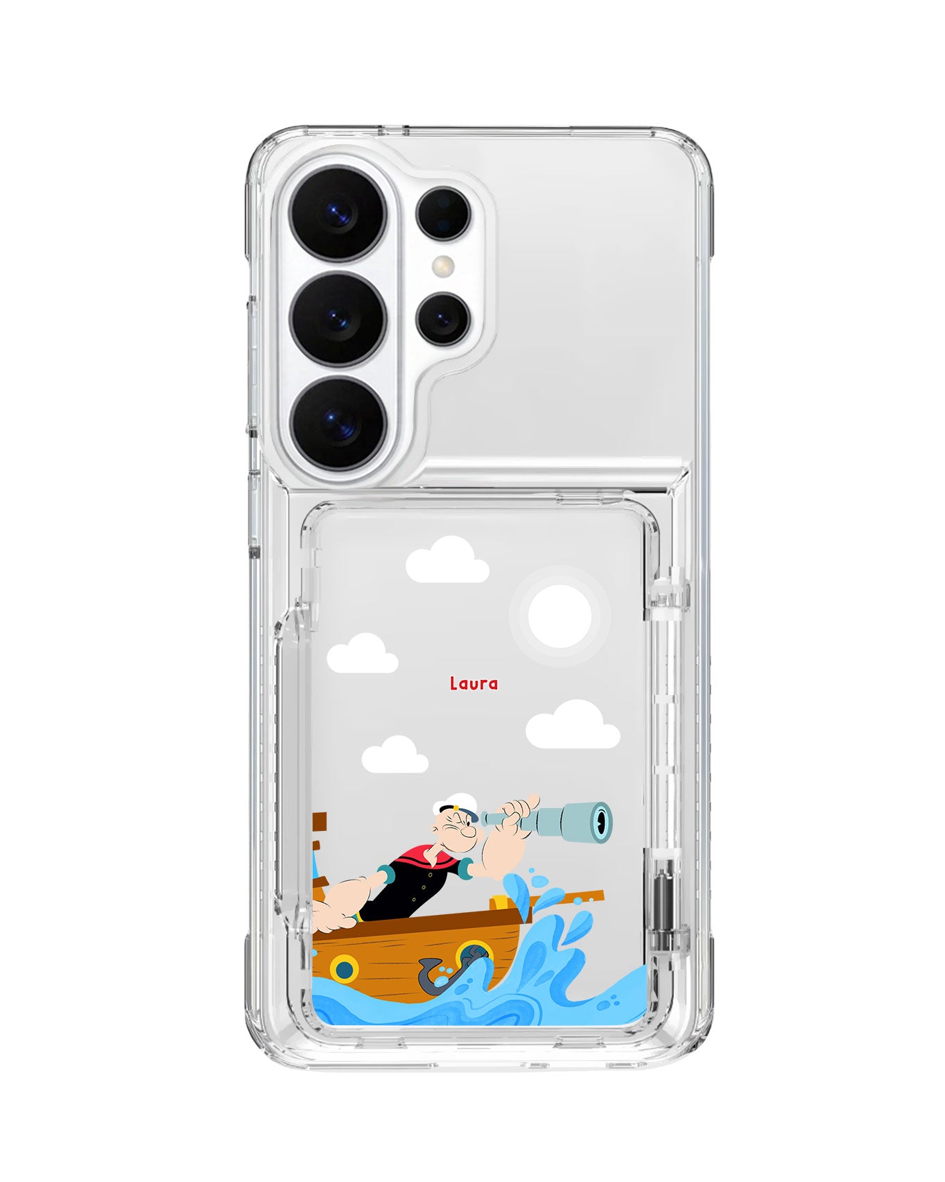 Android Crystal Wallet Standing Case - Popeye In The Sea