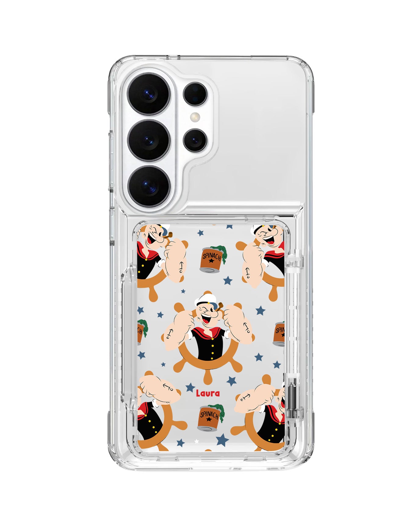 Android Crystal Wallet Standing Case - Popeye Pattern
