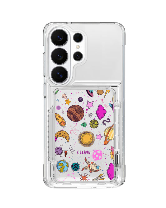Android Crystal Wallet Standing Case - Retro Space