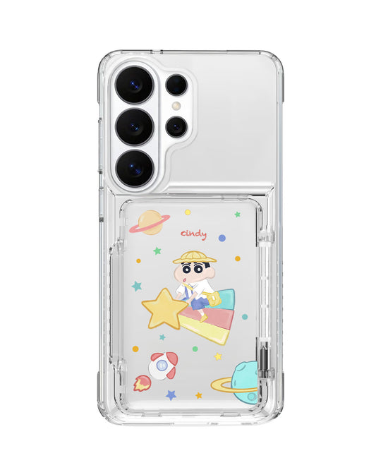 Android Crystal Wallet Standing Case - Shinchan Sky