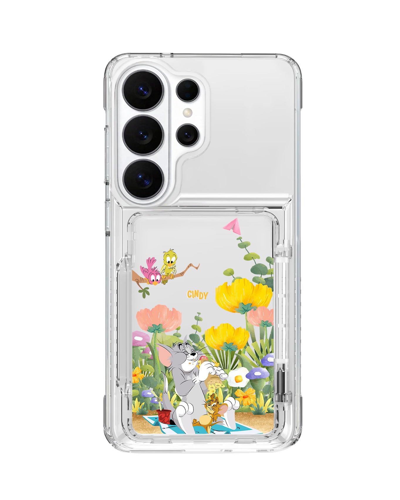 Android Crystal Wallet Standing Case - Tom And Jerry Picnic