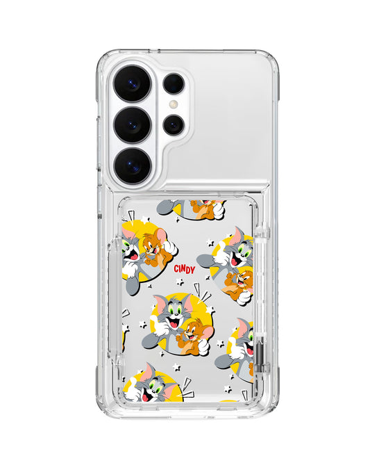 Android Crystal Wallet Standing Case - Tom And Jerry
