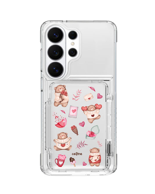 Android Crystal Wallet Standing Case - Valentine With My Bear