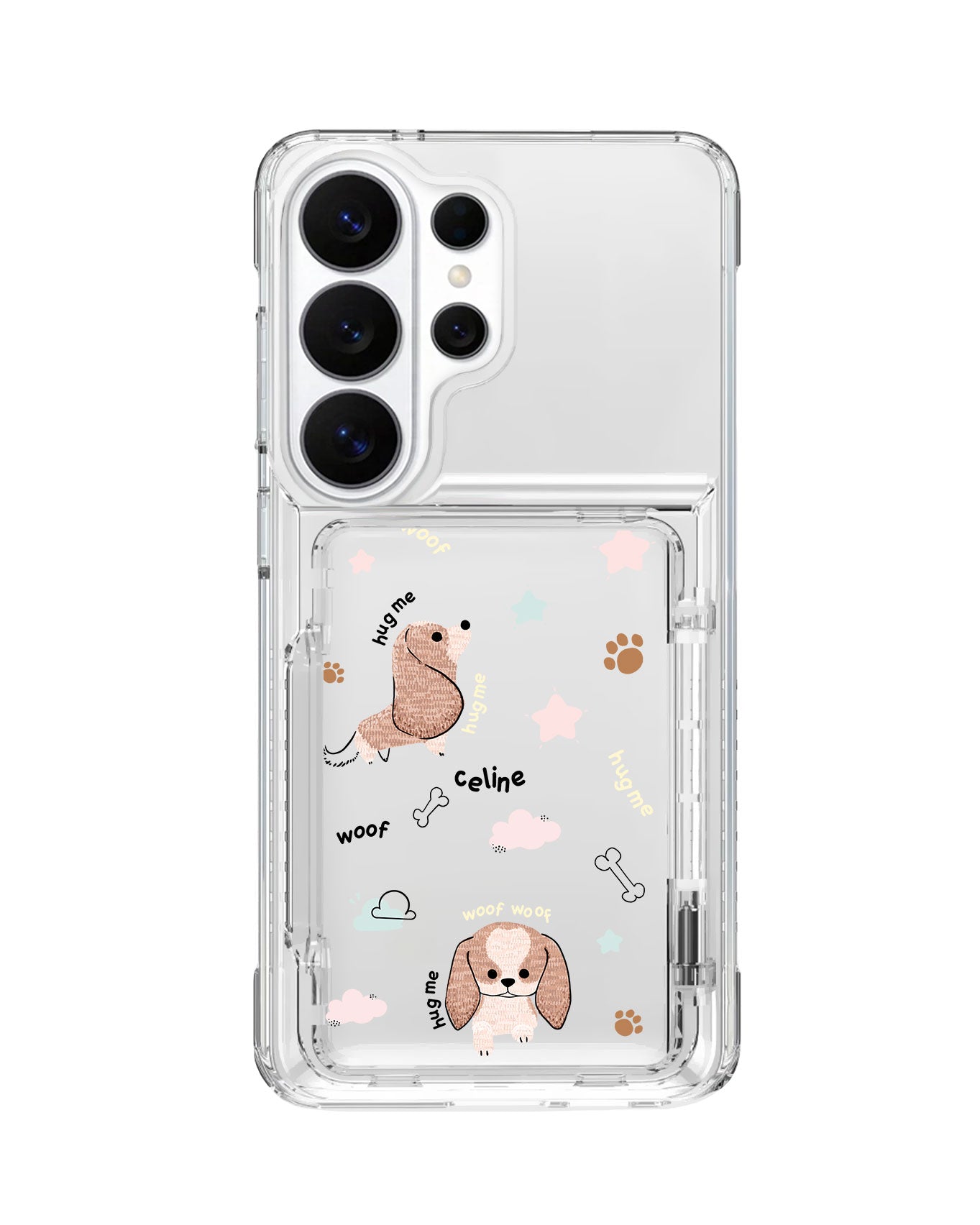 Android Crystal Wallet Standing Case - Woof Woof