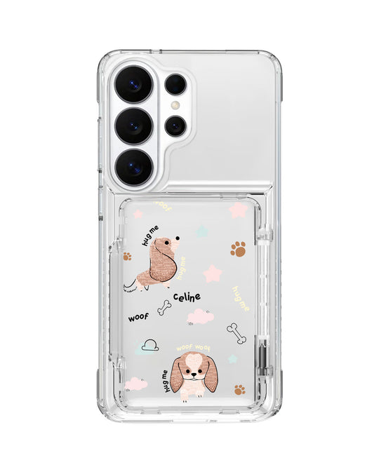 Android Crystal Wallet Standing Case - Woof Woof