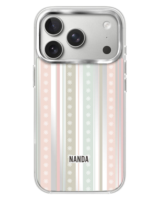 iPhone Mirror Case - Soft Bloom Stripes