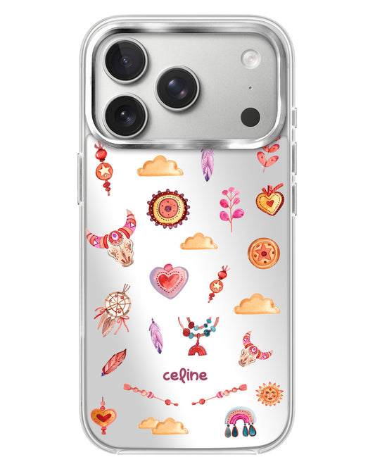 iPhone Mirror Case - Boho Red